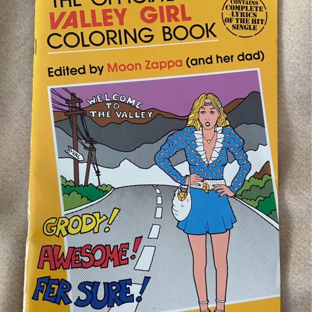 Vintage 80s 1980s Valley Girl Coloring Book Yellow Cover California BRAND NEW